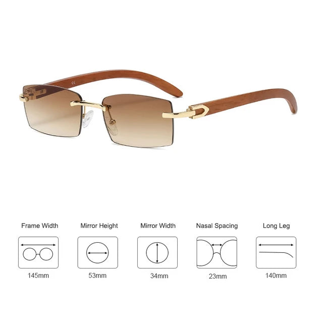 [ Woody ] Sustainable Rimless Sunglasses - projectshades