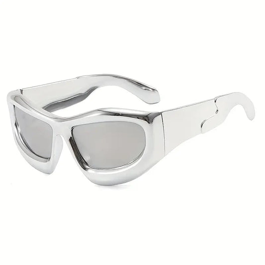 [ Quantum ] Chrome Oversized Sunglasses - projectshades