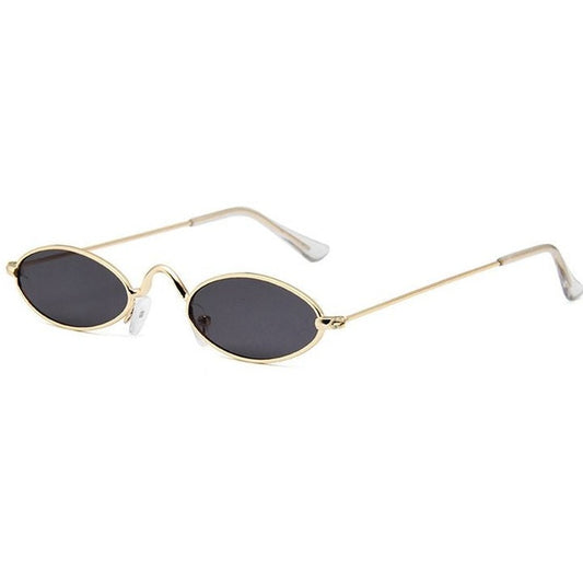 [ Siobhan ] Black Oval Metal Sunglasses - projectshades